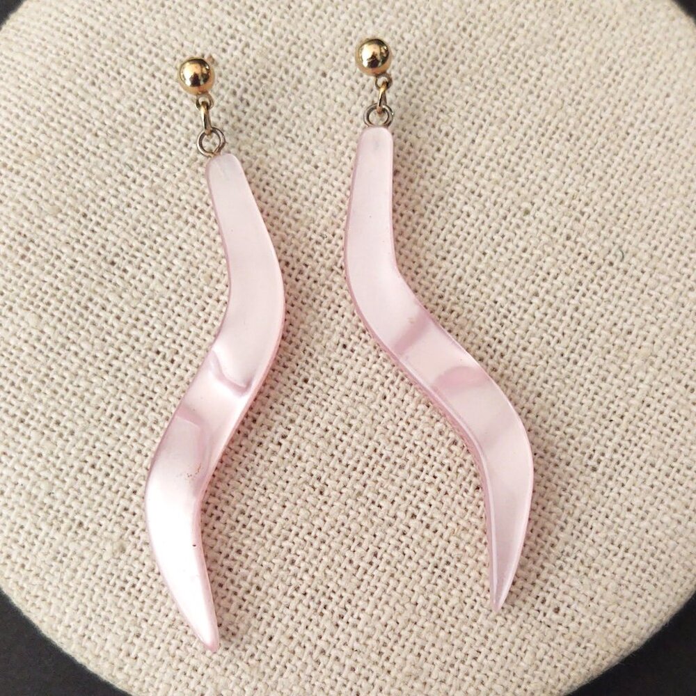 Pink opalescent abstract earrings